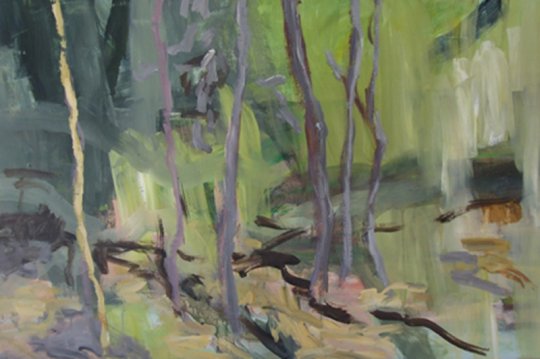 Landskab skov - 2009Akryl på lærred 66 x 100 cm