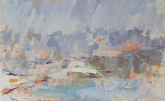 Iasos tidlig morgen. Akryl på lærred 40 x 65 cm.