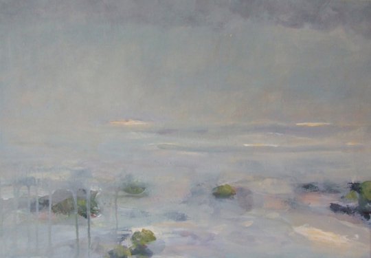 Ved havet III 2007. Akryl på lærred 45 x 65 cm.