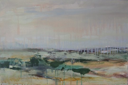 Uden titel, 2005. Akryl på lærred 43 x 66 cm.