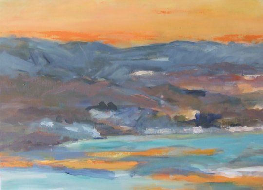 Iasos morgen, 2007. Akryl på lærred 45 x 65 cm.