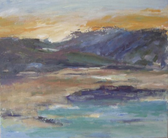 Iasos, morgen II 2006. Akryl på lærred 40 x 49 cm.