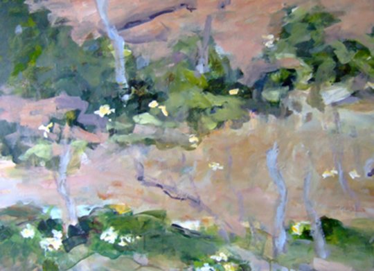 Forår III, 2007. Akryl på lærred 61 x 85 cm.