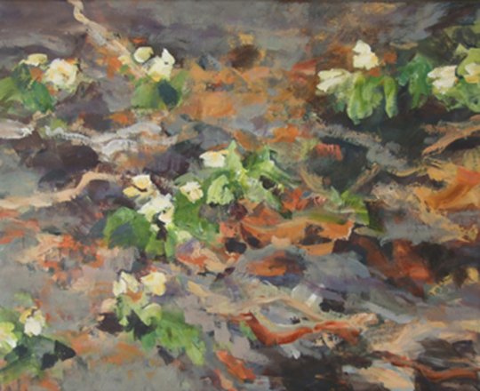 Tidligt forår I. 2008. Akryl på lærred 40 x 50 cm.